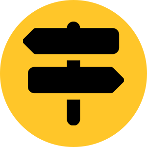 Sign post pointing left and right